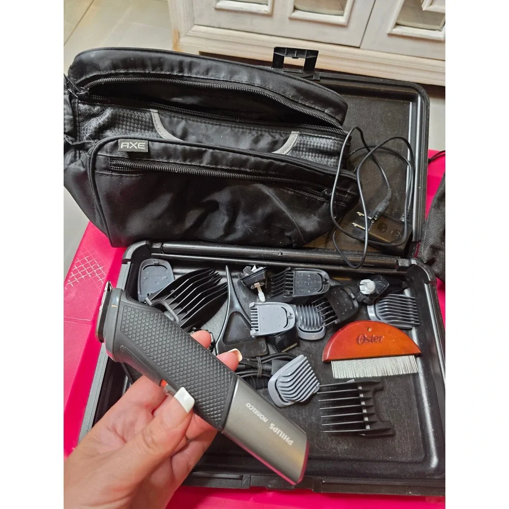 Philips Norelco Multigroom 5000 MG5700 Mens Trimmer‎ Set with Case and Axe Bag